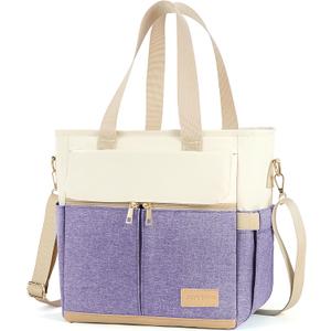 JOYHILL Lunch Bag for Women, Lunch Tote Leakproof Insulated Lunch Box with Shoulder Strap, Adult Reusable Lunch Cooler Tote Bags for Work Picnic Camping Beach (H-LIGHT PURPLE)