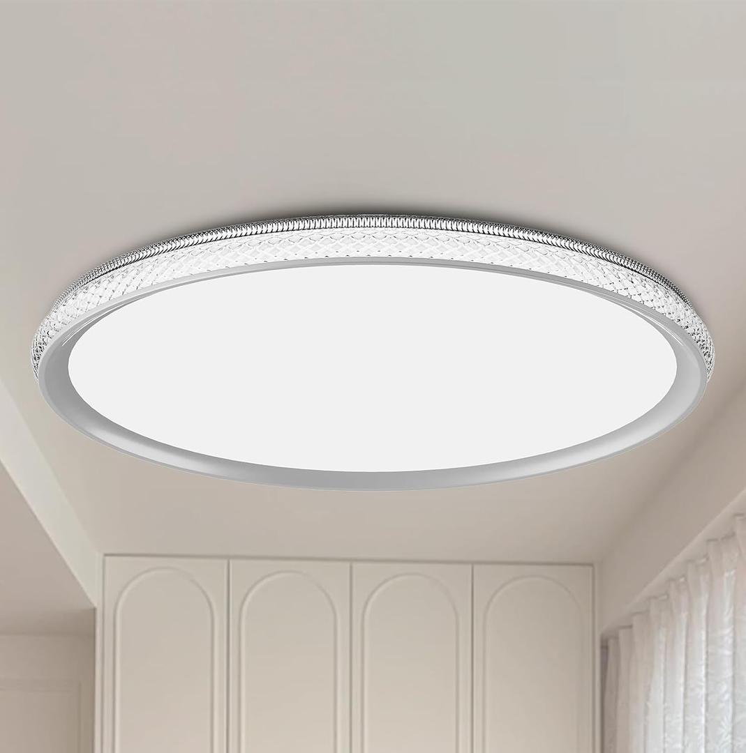 LED Ceiling Light 15-Inch Dimmable Flush Mount with 5CCT Adjustable Color Temperature (2700K-5000K), 35W 4000LM, Ceiling Light Fixture for Bedroom, Kitchen, Living Room, Office, and Hallway.