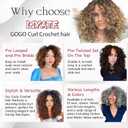 7 Packs Gogo Curl Crochet Hair for Women 12 Inch Pre-Twisted Curly Crochet Hair Pre Looped Deep Ocean Water Wave Beach Curl Crochet Braids Synthetic Braiding Hair Extensions (12 Inch, 1B/30/27)