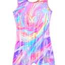 Domusgo Gymnastics Leotards for Girls 2t 3t Bright Rainbow Stars Athletic Sleeveless Bodysuit, 100