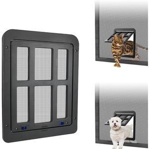 NAMSAN Cat Screen Door, Flap Opening 8.3 x 10.3 inches, Doggie Door for Screen Door, Window Cat Door Magnetic Self-Closing, Cat Door for Sliding Door, Lockable, Black