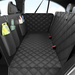 Dog Car Seat Cover for Back Seat,100% Waterproof Scratch Proof Nonslip Seat Cover,600D Heavy Duty Scratch Soft Dog Hammock for Car for Cars Trucks and SUVs Black