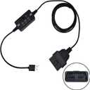 USB Powered Vehicle OBD II Connector Memory Saver with Buzzer, Car ECU Emergency Power Supply Cable, Automotive Battery Replacement/Disconnect Tool, Save Settings During Battery Removal