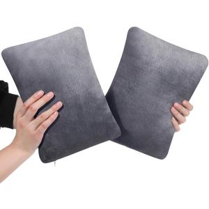 2 Pack Mini Pillow, 11 x 7 Inches Travel Pillows, Microfiber Tiny Support for Neck, Wrist, Knee, Lumbar Travel Soft Machine Washable(Grey)