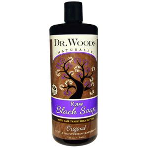 Dr. Woods Shea Vision Pure Black Soap with Organic Shea Butter, 32 Ounce 2pc