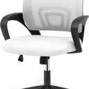Magshion Home Office Desk Chair, Ergonomic Mesh Computer Chair, Mid-Back Adjustable Rolling Chair with Lumbar Support & Comfy Armrest for Gaming, Home Work, Study, 300 Lbs Capacity, White (1 Pack)