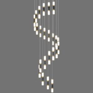 24-Light Modern Kitchen Island Dimmable LED Modern Black Gold Ceiling Pendant Light Living Room Bedroom Foyer LED 144W Stairs Large Chandelier, 24-Light 1-Pack