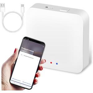 Smart Gateway, Tuya App Remote Control, Smart Home Bridge Hub, Support Smart Key Box and Door Lock for Remote Unlocking (White)