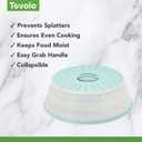 Tovolo Microwave Splatter Cover for Food Medium Blue Haze Dishwasher Safe, Collapsible Reusable Cover for Food in Microwave Uses BPA Free Safe Silicone,10 inch Vented Microwave Cover