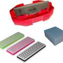 Snowboard Ski Edge Bevel Tuning ski Wax kitSnowboard Toolski Edge Sharpener Tuner Side Ski Angle Tool & Diamonds & Gummi Stone (Tool+Diamonds + Gummi Stone) (Red)