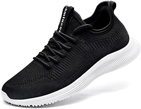 Lamincoa Womens Walking Shoes Slip On Lightweight Memory Foam Cheer Sneakers for Tennis Gym Running Workout Yoga, Black White, 7