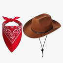 Cowgirl with Bandana Set Kids Baby Cowgirl Toddler Wide Brim Western for Halloween Themed Party Favors