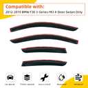 Rain Guards Compatible with 2012-2019 BMW F30 3-Series 4-Door Sedan M3 318 320 325 328 330 335 340 i d xdrive e Tape-On Side Window Visor Wind Deflector Vent Visors Car Accessories