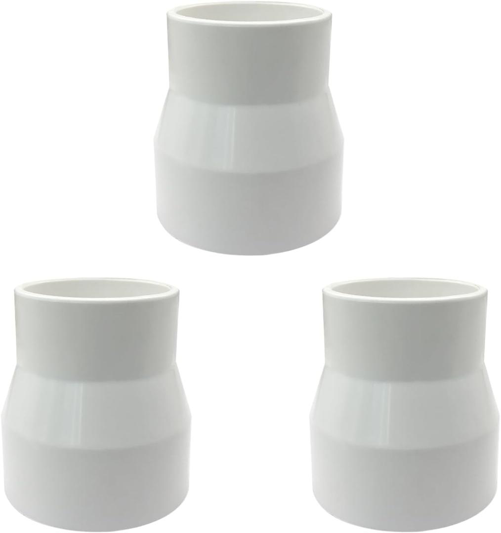 3PCS 2" x 1-1/2" PVC DWV Reducer Coupling Adapter (Socket x Socket) Schedule 40 Slip Reducing Coupling Pipe Fittings for Home Sewer Plumbing