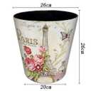 Lingxuinfo Scakbyer Waste Paper Bin, European British Style Tower Pattern Trash Can Wastebasket Garbage Can Without Lid Waste Bin for Kitchen Bathroom Bedroom (Tower Red Flower)