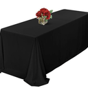 Dailyset 4 Pack Black Tablecloths for Rectangle Tables, 90 x 156 Inches, StainResistant Polyester Fabric for 8 Foot Tables Washable Table Covers for Weddings, Banquets, Birthday Parties, Events