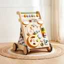 GROWNSY Wooden Baby Walker with Wheels, 3-in-1 Sit-to-Stand Push Walker
Adjustable Speed, Montessori Baby Walker with 7-in-1 Removable Activity Panel, First Birthday Gifts for Boys & Girls