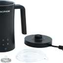 Milk Frother, 4 in 1 Electric Milk Steamer,11.84oz/350ml Automatic Warm and Cold Foam frother for Coffee, Latte, Macchiato, Cappuccino, Hot Chocolate,From the Makers of Mophom 400W,Black