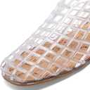 Molozoey Jelly Mesh Ballet Flats - Comfortable Clear Jelly Shoes, Adult Women's Closed Toe Flats Sandals