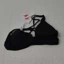 Sunzel Women's V-Neck Twist Sports Bra Low Impact with Removable Pads Cross Backless Straps Going Out Casual Padded Bralette (Black)