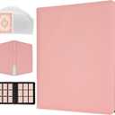 Pink Toploader Card Binder, 9-Pocket Zippered Album with 20 Sleeves, Holds 360 Toploaders, Thermo PU Leather Acid-Free Collector Organizer for Pokemon, Sports Cards, TCG & K-pop Photocards