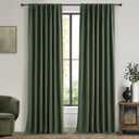 Extra Long Curtain Panels 96 Inches Long Window Curtains & Drapes for Living Room 2 Panels Set Organic Basics Backout Curtains Linen Pinch Pleated for Traverse Rods Dark Academia Olive Green (Loden)