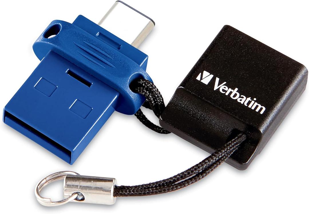 Verbatim 64GB Store n Go Dual OTG USB 3.2 Gen 1 Flash Drive for USB-C Devices  2 in 1 Type C Thumb Drive