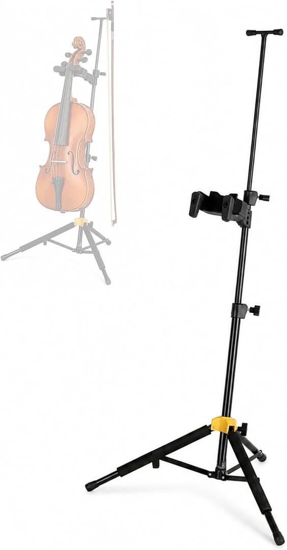 ROWELL Folding Violin Stand Adjustable Portable Stand for Violin & Ukulele