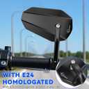 Universal Motorcycle Mirrors for Handlebars, Motorcycle Side Mirrors Handle Mount Bar End Mirror, Motor Mirrors Fit for Scooter, ATV, Dirt Bike, Cruiser, E-bike, Snowmobile