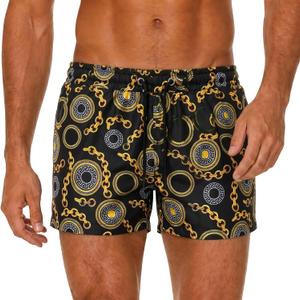 GINGTTO Men's Beach Shorts Bathing Suits with Mesh Lining (Black, M)