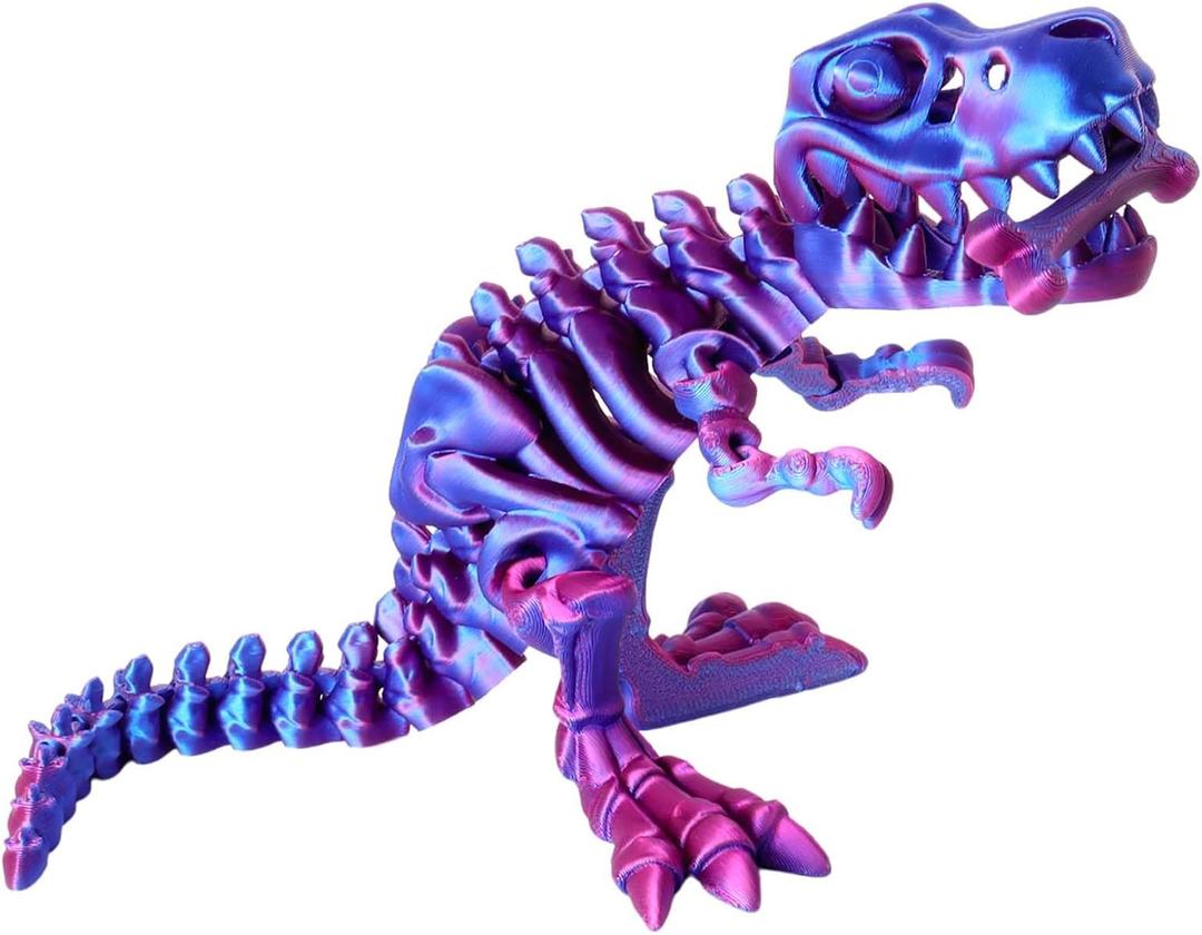 FunisFun 3D Printed Dragon with Articulated Bones for Adult, 3D Printed Dinosaur Fidget Toys Decor for Stress Relief (Blue-Purple, 1P)