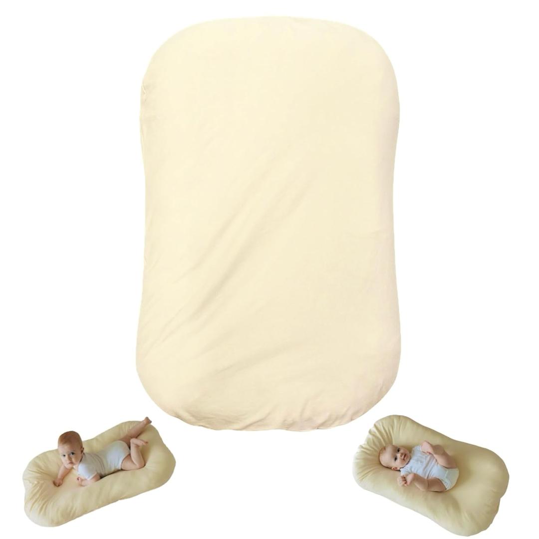 Snuggle Style Baby Nest, Baby Lounger, Organic Cotton Lounger for Baby, Breathable Portable Secure - Snuggle Collection (Cream)