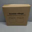 Lampshades Set of 2, Drum Lampshades 11.6" Top x 12.6" Bottom x 9.8" High, Seaside village Medium Lampshades (Spider Fitter), Beige Lampshades Natural Linen Hand Crafted, Easy Assembly Required