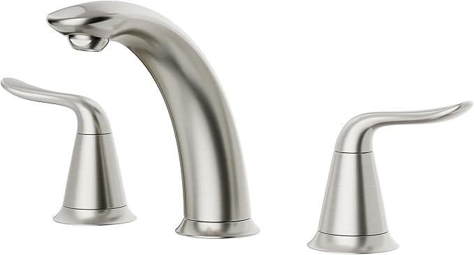 VXV Bathroom Faucet 3 Hole, 8 Inch Widespread Bathroom Sink Faucet for Lavatory Vanity with Pop-up Drain Brushed Nickel