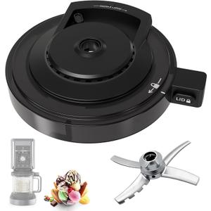 NC500 Outer Bowl Lid with Paddle for Ninja Ice Cream Maker, Reusable Creami Lid Replacement with Blade, Creami Replacement Parts Compatible with NC500/NC501 Series, Dishwasher Safe, Perfect Fit