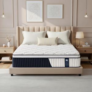 Twin Hybrid Mattress, 12 Inch Medium Firm Pocket Spring Mattress, Pressure Relief