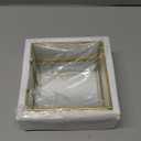 Sumnacon Cocktail-Sized Napkin Holder Square Glass Napkin Holder Table Gold Stylish Cocktail Napkin Holders for Kitchen Dining Table Counter,Decorative Napkin Basket for Picnic Wedding Party (5.7 x 5.7 Inch/Cocktail)