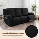 Gennia Waterproof Recliner Sofa Cover 3-Seat (Black)