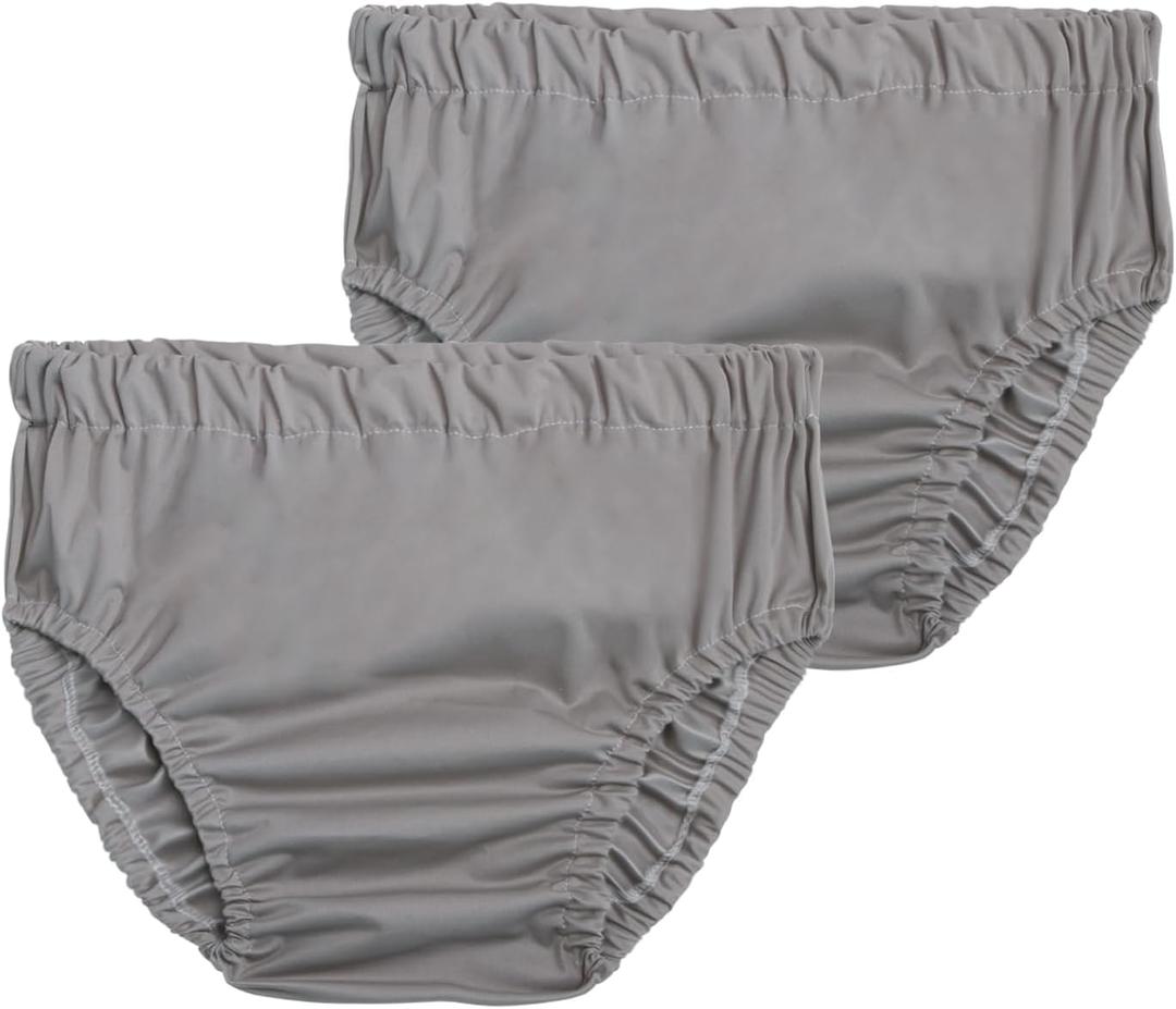 Joyo roy 2PCS Plastic Pants for Adult Diapers Incontinence Protective Briefs & Underwear Washable Incontinence Underwear Women and Men Waterproof Underwear for Women Plastic Underwear for Adults XL (Gray)