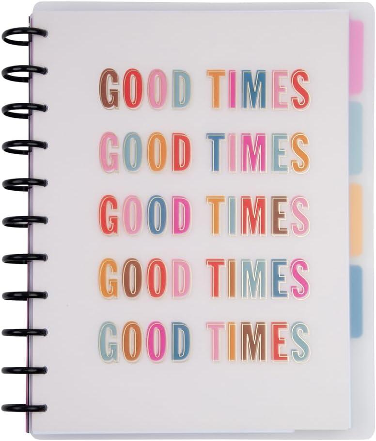 Happy Planner Undated Plans + Notes Monthly Planner Notebook Journal, 4-Month Planner, Good Going Magic Theme, Big Size, 95 Pages, 4 Dividers, 12 Planner Sticker Sheets, 8 1/2" x 11"