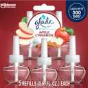 Glade PlugIns Refills Air Freshener, Scented and Essential Oils for Home and Bathroom, Apple Cinnamon, 3.35 Fl Oz, 5 Count 
