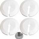 4ps Escutcheon Plate Faucet Escutcheons Easy Installation PP Wall Flange Round Wide Compatibility: Fits Pipes (0.31”–1.6” Diameter) (4, White)