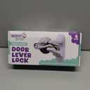 Door Lever Locks (4 Pack) - Prevents Toddlers from Opening Doors - Durable ABS with 3M Adhesive - Easy One-Hand Operation for Adults, No Tools Needed (White)