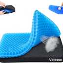 Gel Seat Cushion, Cushion, Gel Seat Cushion for Long Sitting, Breathable Honeycomb Design Absorbs Pressure Points Chair Pad, for Office Chair, Wheelchair, Car & Truck (42 * 36 * 4.5cm)