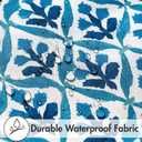 MIULEE Pack of 2 Decorative Outdoor Waterproof Throw Pillow Covers Flower Print Chic Boho Accent Pillow Covers for Square Garden Patio Cushion 20x20 Inch, Navy Blue