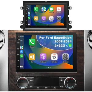 Car Radio for Ford Expedition 2007-2014, Explorer 2006-2010, Fusion 2006-2009, Edge 2007-2010, Taurus 2008-2009, Shelby GT500 2007-2009, Touch Screen Stereo Upgrade Wireless Carplay Android Auto