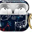 For AirPod Pro 3 Protective Case Cover with Keychain Ring Clip - Compatible with AirPods Pro 3rd Generation 2025 - Game Pattern