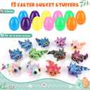 12 Pack Easter Eggs with 3D Printed Axolotl Toys Easter Egg Fillers for Basket Stuffers Basket Essentials Egg Hunt Easter Gifts for Boys Girls