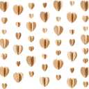 5 Pack 46 ft 3D Vintage Heart Garland Vintage Book Pages Garland Heart Newspaper Bunting Strand String Banner Backdrop for Wedding Home Birthday Party Restaurant Library Book Club Decor