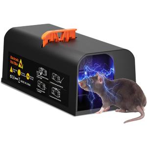 Electric Mouse Trap, Rat Traps Indoor for Home, 2025 Upgraded Electric Rat Zapper with Powerful Voltage, Effective Rat Killer for Rodent and Mice - No Touch Reusable Mice Trap to Protect Your Home